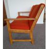 Danish Oak Sofa upholstered orange wool